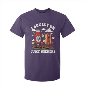 I Squirt On Juicy Wieners T Shirt For Kid Inappropriate Raunchy Humor TS10 Purple Print Your Wear