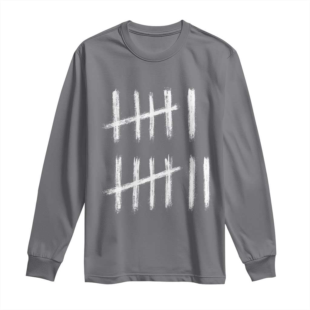 Funny Six Seven 67 Meme Long Sleeve Shirt Tally Marks 6 7 Numbers Gen Alpha Slang TS10 Charcoal Print Your Wear