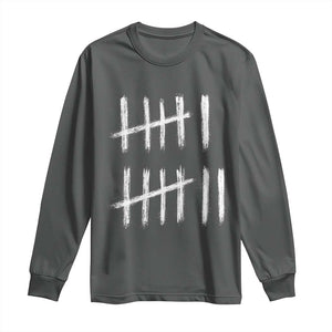 Funny Six Seven 67 Meme Long Sleeve Shirt Tally Marks 6 7 Numbers Gen Alpha Slang TS10 Dark Heather Print Your Wear