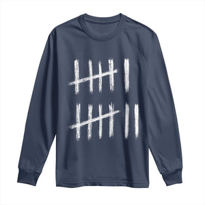Funny Six Seven 67 Meme Long Sleeve Shirt Tally Marks 6 7 Numbers Gen Alpha Slang TS10 Navy Print Your Wear