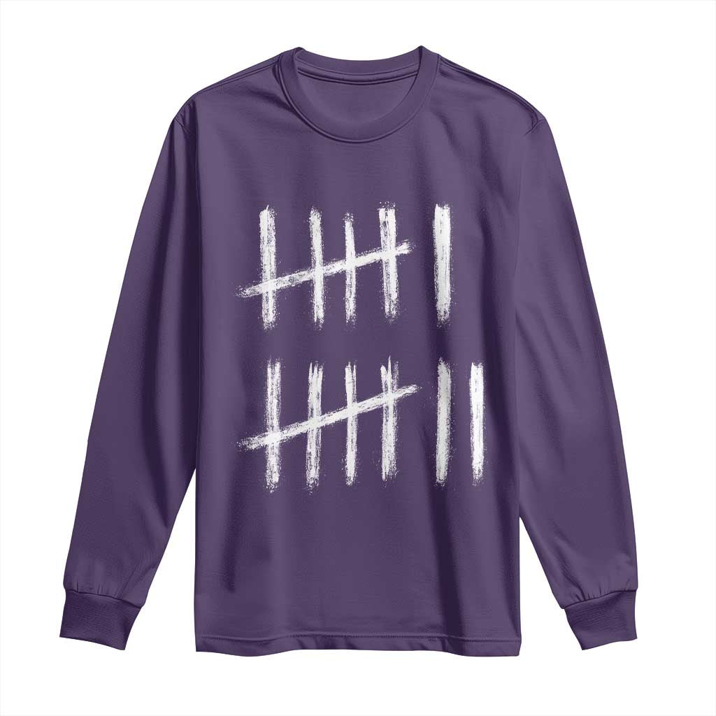 Funny Six Seven 67 Meme Long Sleeve Shirt Tally Marks 6 7 Numbers Gen Alpha Slang TS10 Purple Print Your Wear