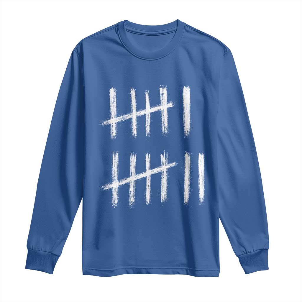 Funny Six Seven 67 Meme Long Sleeve Shirt Tally Marks 6 7 Numbers Gen Alpha Slang TS10 Royal Blue Print Your Wear