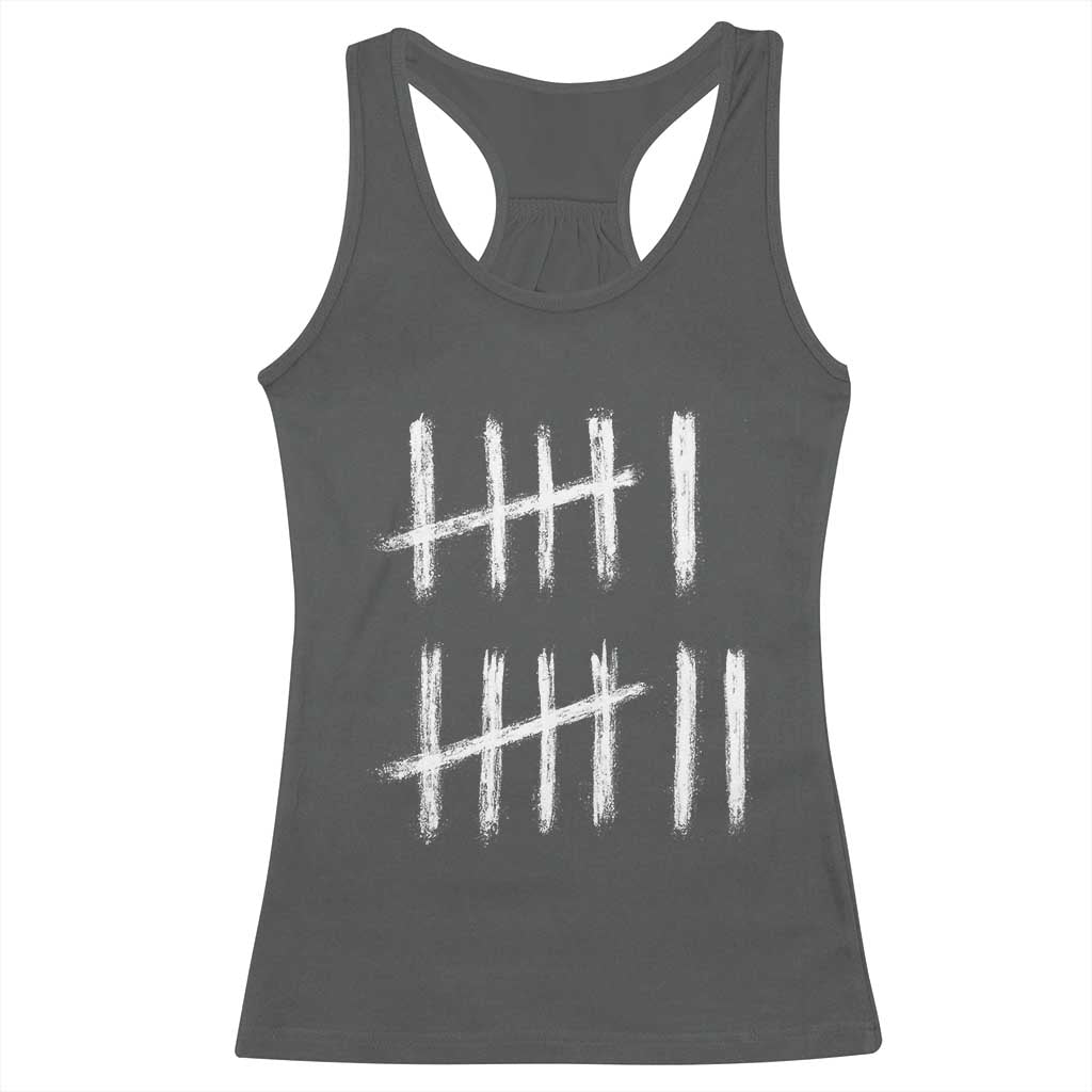 Funny Six Seven 67 Meme Racerback Tank Top Tally Marks 6 7 Numbers Gen Alpha Slang TS10 Dark Heather Print Your Wear