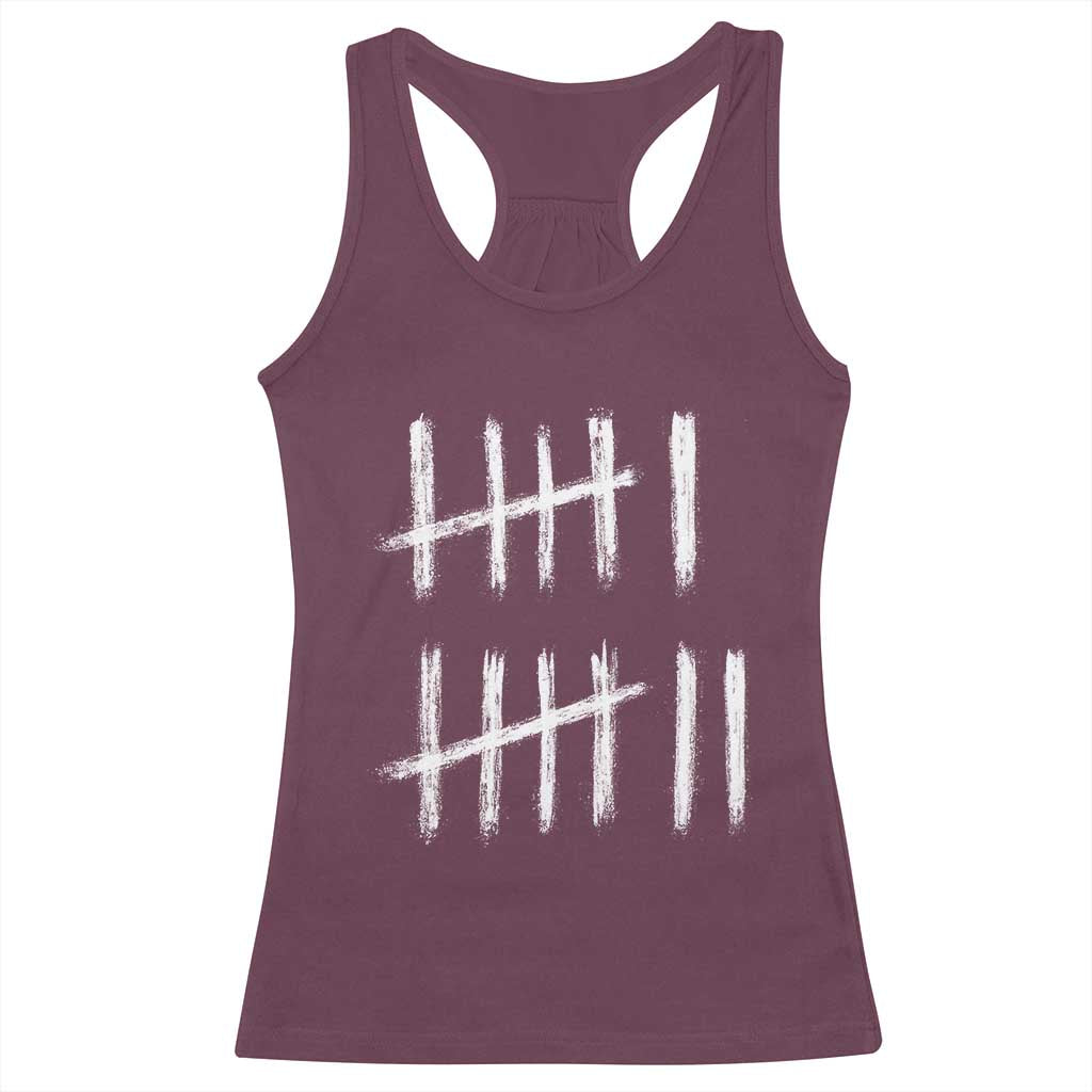 Funny Six Seven 67 Meme Racerback Tank Top Tally Marks 6 7 Numbers Gen Alpha Slang TS10 Maroon Print Your Wear
