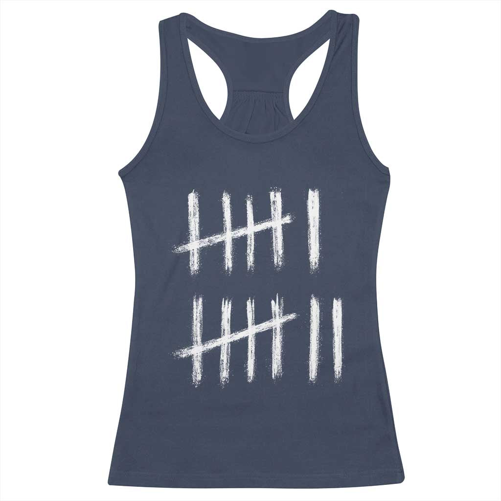 Funny Six Seven 67 Meme Racerback Tank Top Tally Marks 6 7 Numbers Gen Alpha Slang TS10 Navy Print Your Wear