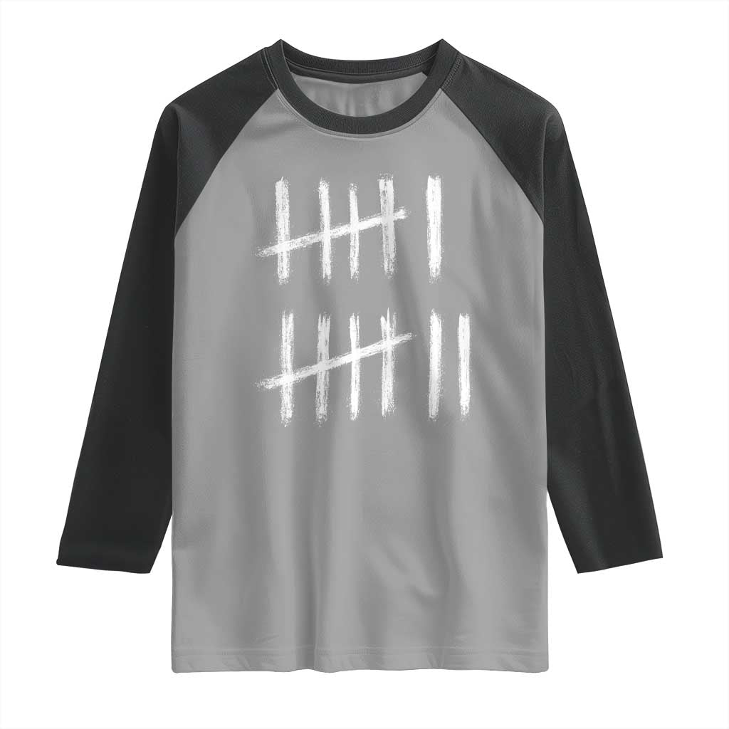 Funny Six Seven 67 Meme Raglan Shirt Tally Marks 6 7 Numbers Gen Alpha Slang TS10 Sport Gray Black Print Your Wear