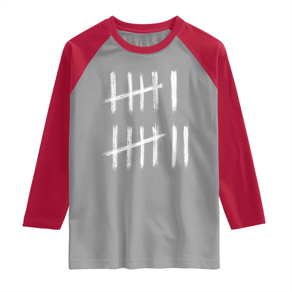 Funny Six Seven 67 Meme Raglan Shirt Tally Marks 6 7 Numbers Gen Alpha Slang TS10 Sport Gray Red Print Your Wear