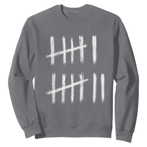 Funny Six Seven 67 Meme Sweatshirt Tally Marks 6 7 Numbers Gen Alpha Slang TS10 Charcoal Print Your Wear