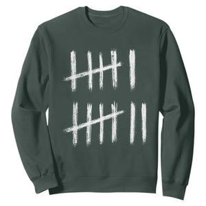 Funny Six Seven 67 Meme Sweatshirt Tally Marks 6 7 Numbers Gen Alpha Slang TS10 Dark Forest Green Print Your Wear