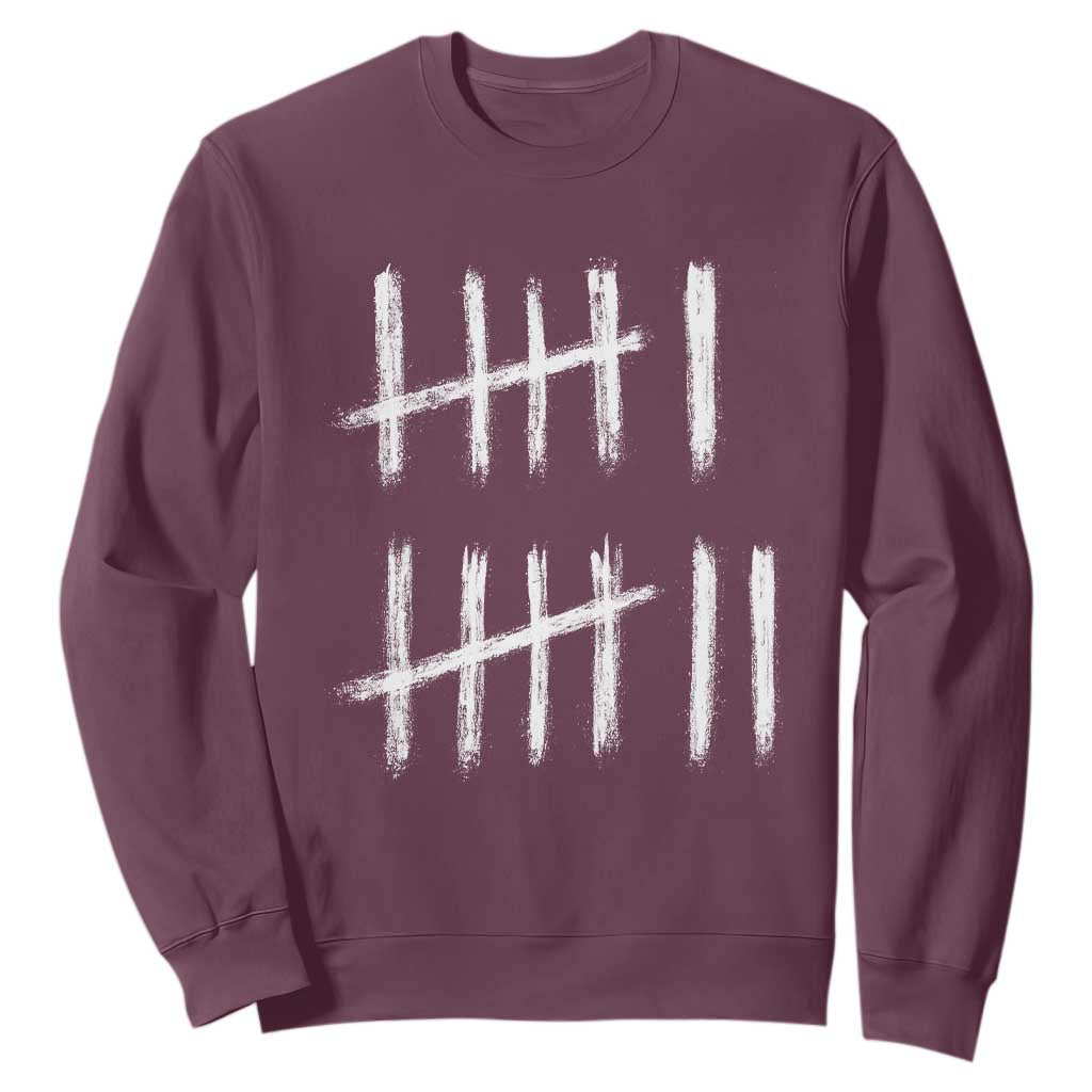 Funny Six Seven 67 Meme Sweatshirt Tally Marks 6 7 Numbers Gen Alpha Slang TS10 Maroon Print Your Wear