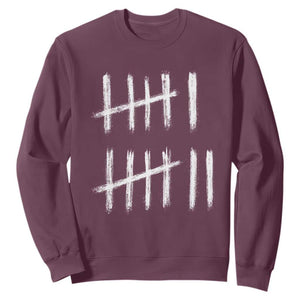 Funny Six Seven 67 Meme Sweatshirt Tally Marks 6 7 Numbers Gen Alpha Slang TS10 Maroon Print Your Wear