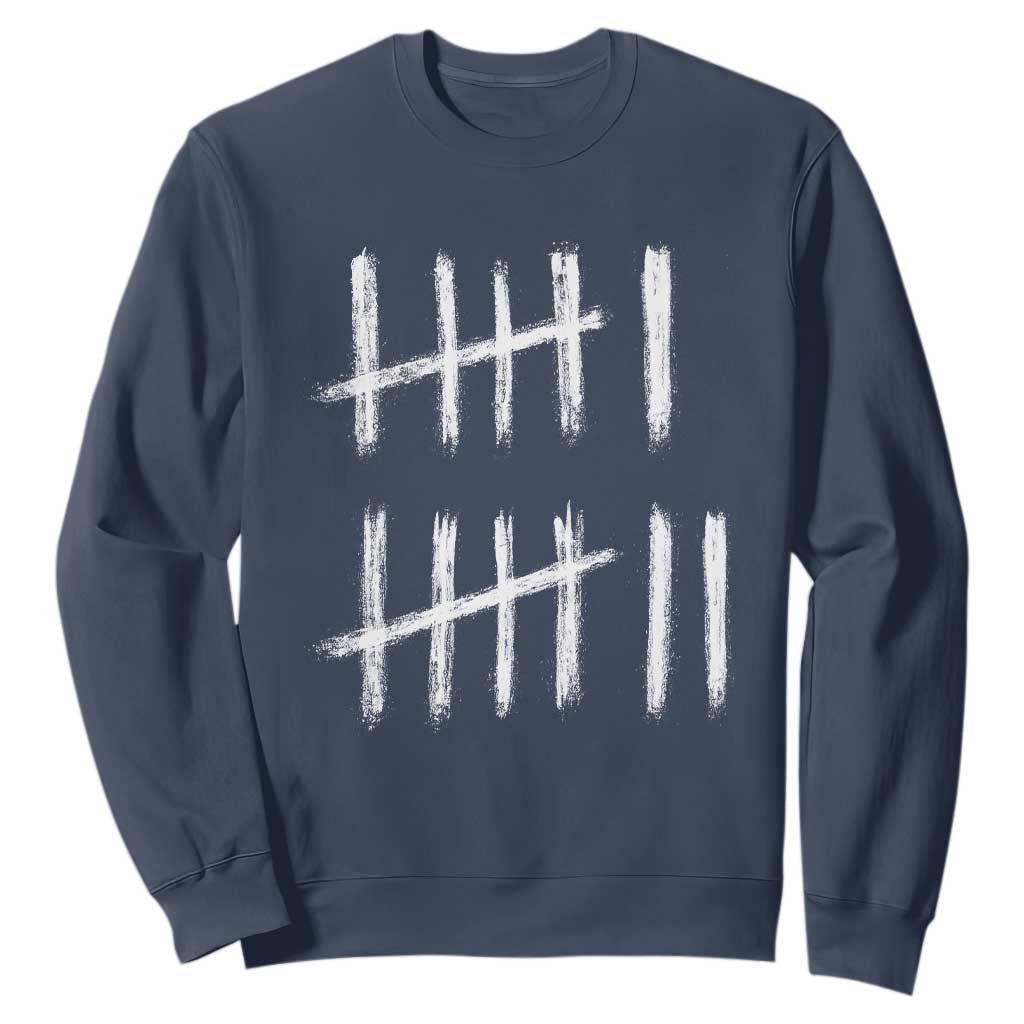 Funny Six Seven 67 Meme Sweatshirt Tally Marks 6 7 Numbers Gen Alpha Slang TS10 Navy Print Your Wear