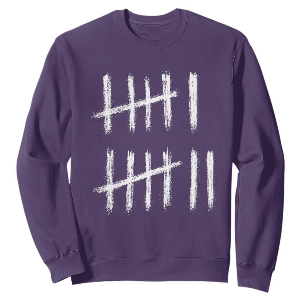 Funny Six Seven 67 Meme Sweatshirt Tally Marks 6 7 Numbers Gen Alpha Slang TS10 Purple Print Your Wear