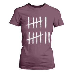 Funny Six Seven 67 Meme T Shirt For Women Tally Marks 6 7 Numbers Gen Alpha Slang TS10 Maroon Print Your Wear