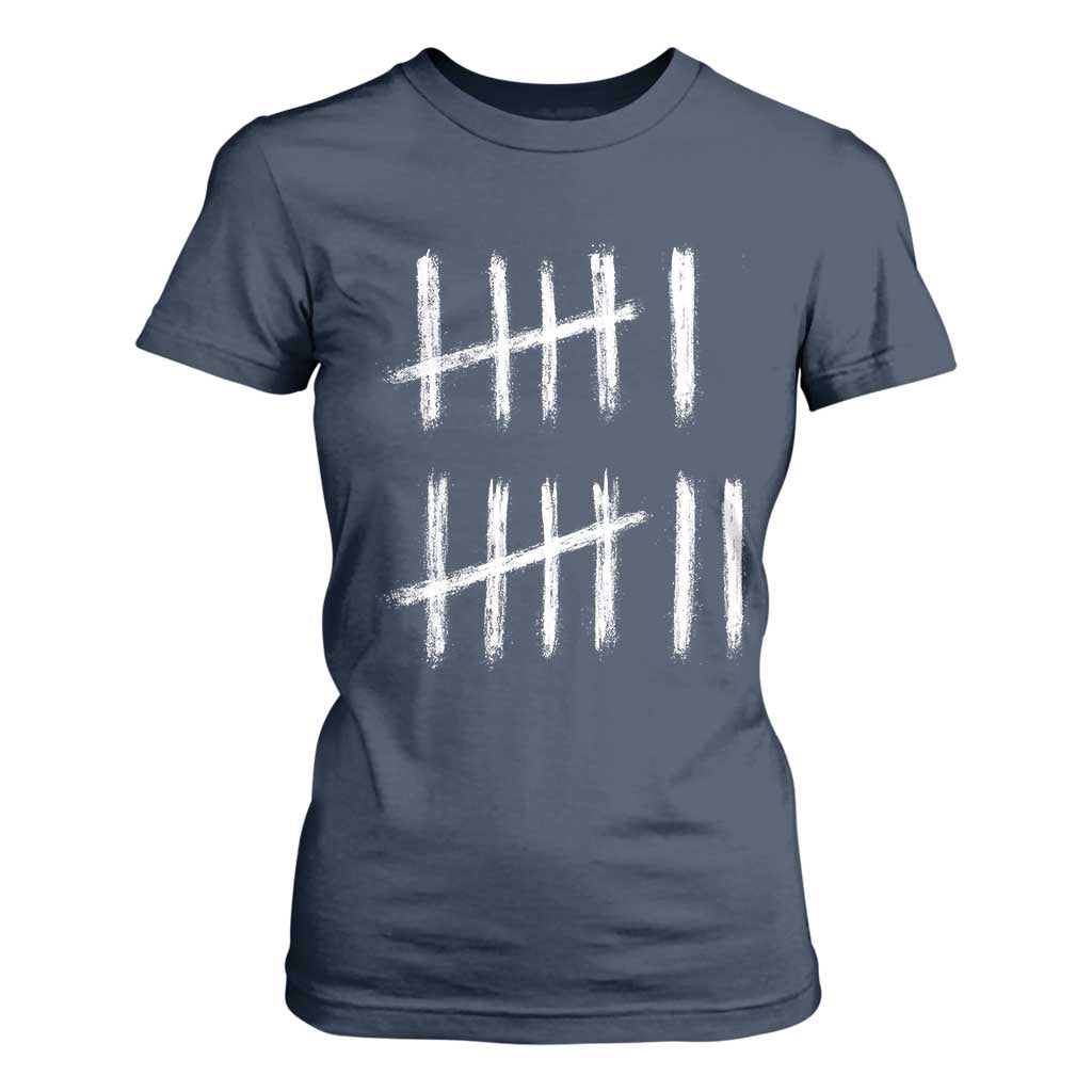 Funny Six Seven 67 Meme T Shirt For Women Tally Marks 6 7 Numbers Gen Alpha Slang TS10 Navy Print Your Wear