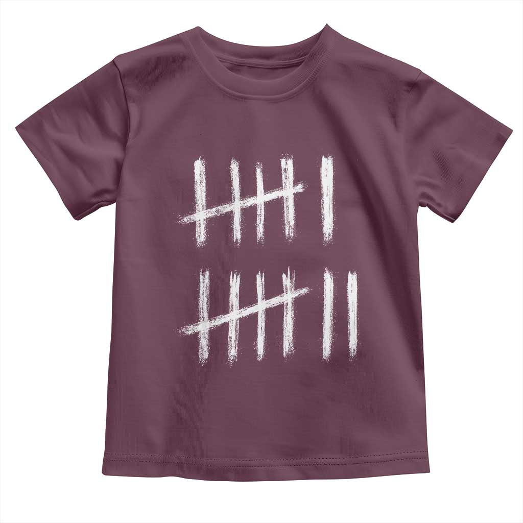 Funny Six Seven 67 Meme Toddler T Shirt Tally Marks 6 7 Numbers Gen Alpha Slang TS10 Maroon Print Your Wear