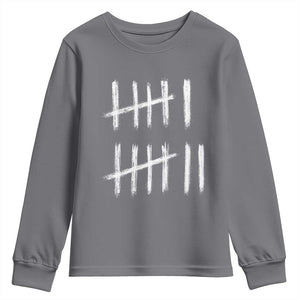 Funny Six Seven 67 Meme Youth Sweatshirt Tally Marks 6 7 Numbers Gen Alpha Slang TS10 Charcoal Print Your Wear