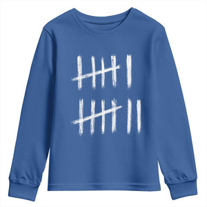 Funny Six Seven 67 Meme Youth Sweatshirt Tally Marks 6 7 Numbers Gen Alpha Slang TS10 Royal Blue Print Your Wear
