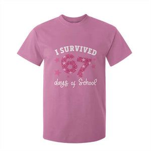 I Survived 67 Days Of School T Shirt For Kid Funny Six Seven Teachers Students Meme Pink TS10 Azalea Print Your Wear