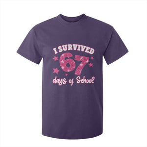 I Survived 67 Days Of School T Shirt For Kid Funny Six Seven Teachers Students Meme Pink TS10 Purple Print Your Wear