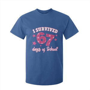 I Survived 67 Days Of School T Shirt For Kid Funny Six Seven Teachers Students Meme Pink TS10 Royal Blue Print Your Wear