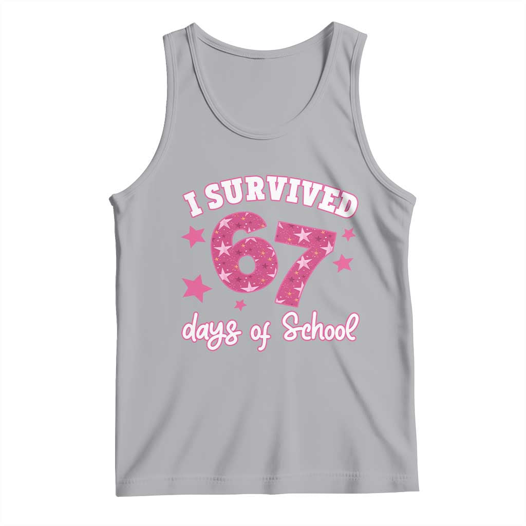 I Survived 67 Days Of School Tank Top Funny Six Seven Teachers Students Meme Pink TS10 Athletic Heather Print Your Wear