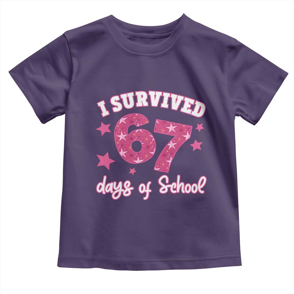 I Survived 67 Days Of School Toddler T Shirt Funny Six Seven Teachers Students Meme Pink TS10 Purple Print Your Wear