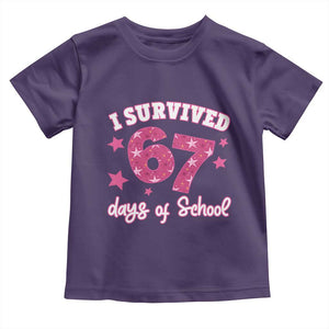 I Survived 67 Days Of School Toddler T Shirt Funny Six Seven Teachers Students Meme Pink TS10 Purple Print Your Wear
