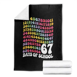 67 Days of School Throw Blanket Funny Six Seven Meme Teacher Student Gen Alpha Slang TS10 Black Print Your Wear