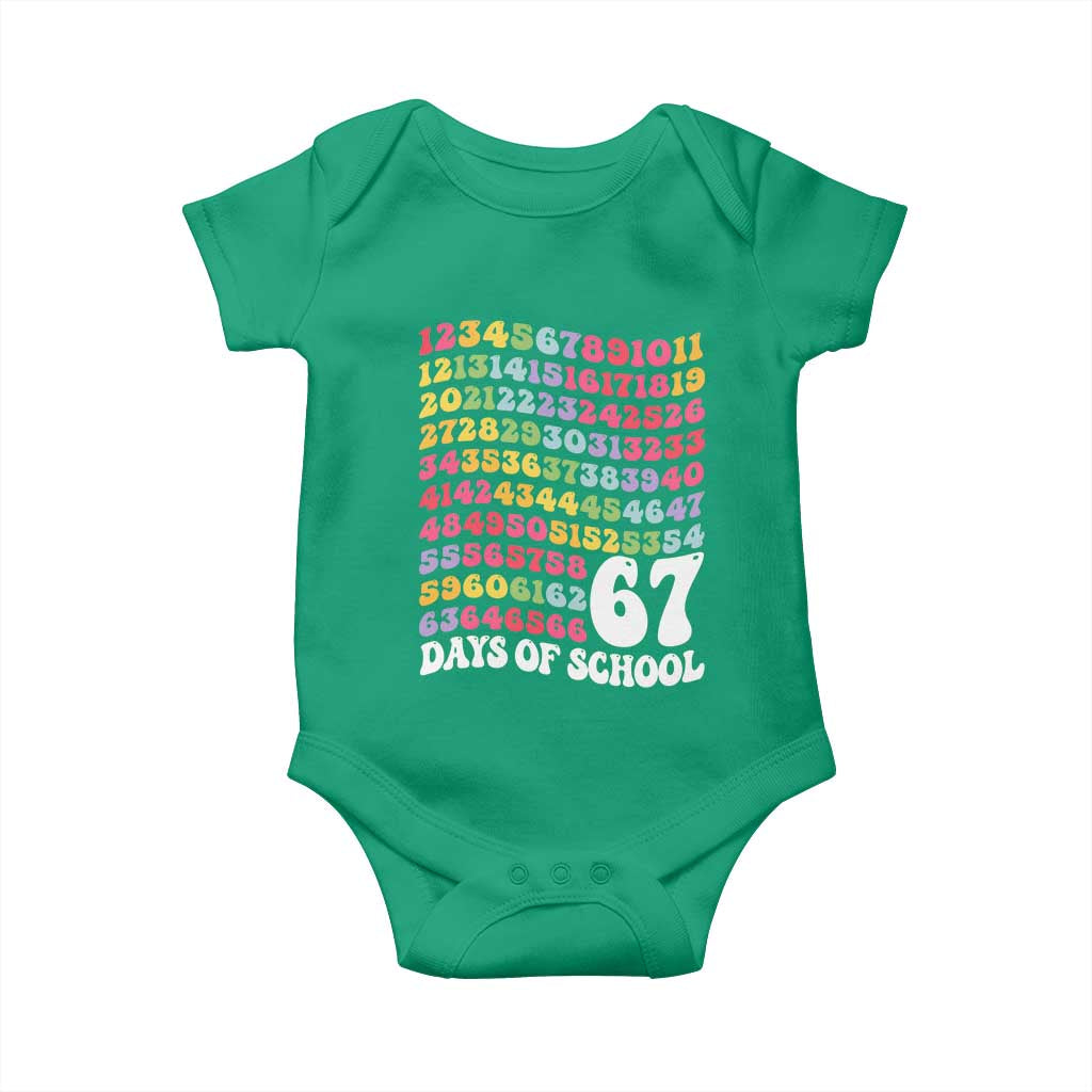 67 Days of School Baby Onesie Funny Six Seven Meme Teacher Student Gen Alpha Slang TS10 Irish Green Print Your Wear