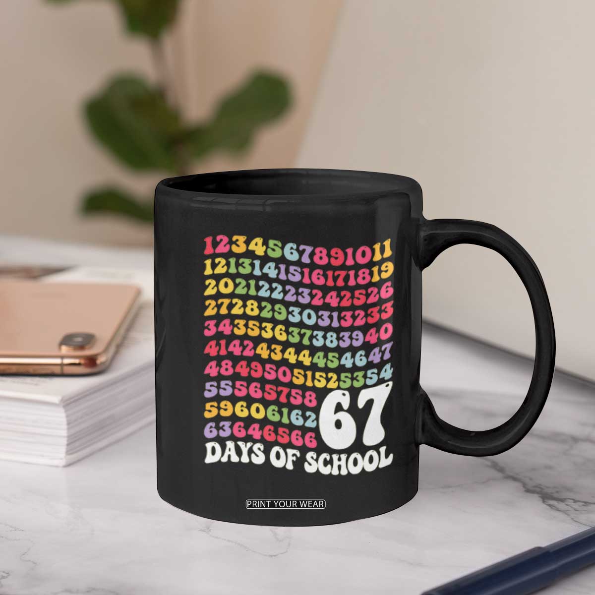 67 Days of School Coffee Mug Funny Six Seven Meme Teacher Student Gen Alpha Slang TS10 Print Your Wear