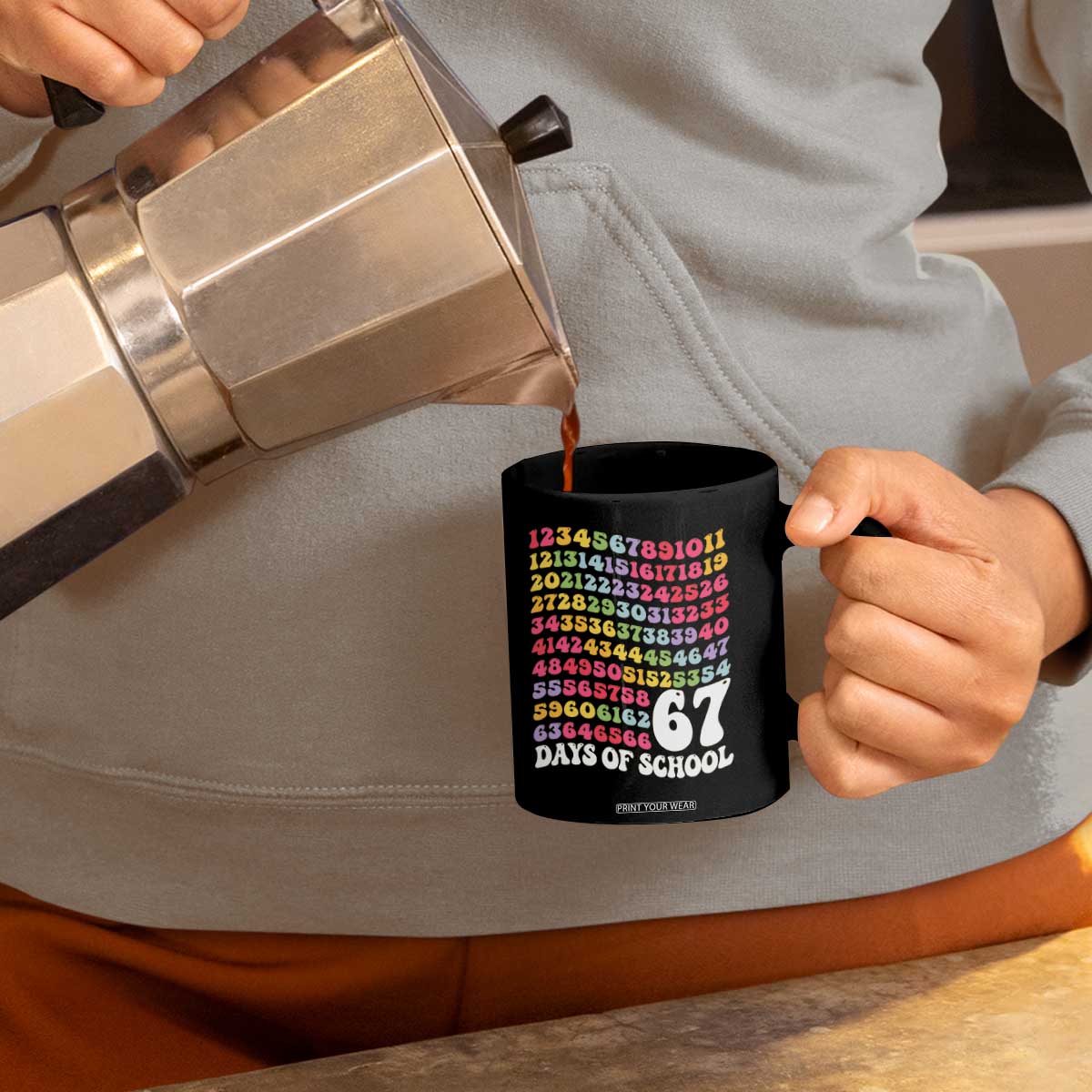 67 Days of School Coffee Mug Funny Six Seven Meme Teacher Student Gen Alpha Slang TS10 Print Your Wear