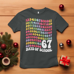 67 Days of School T Shirt Funny Six Seven Meme Teacher Student Gen Alpha Slang TS10 Dark Heather Print Your Wear