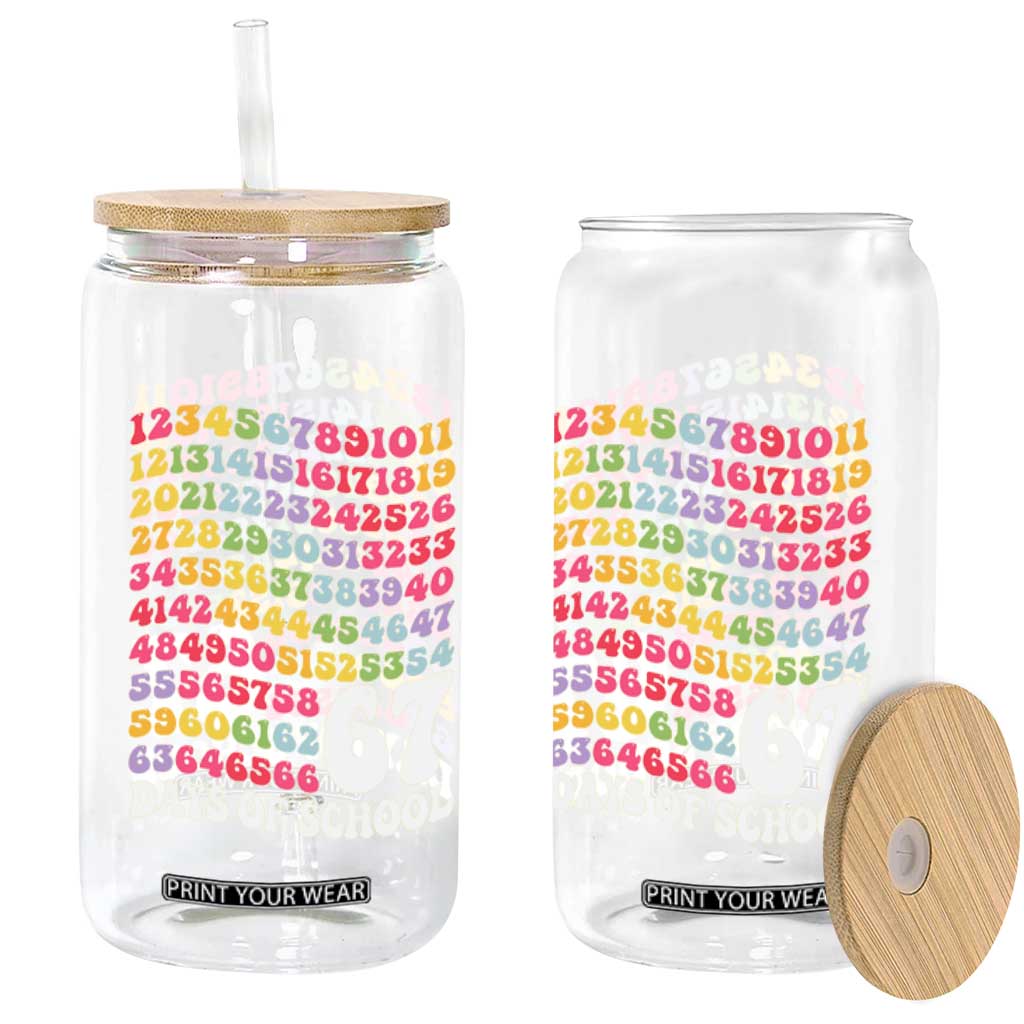 67 Days of School Glass Can Funny Six Seven Meme Teacher Student Gen Alpha Slang TS10 Print Your Wear