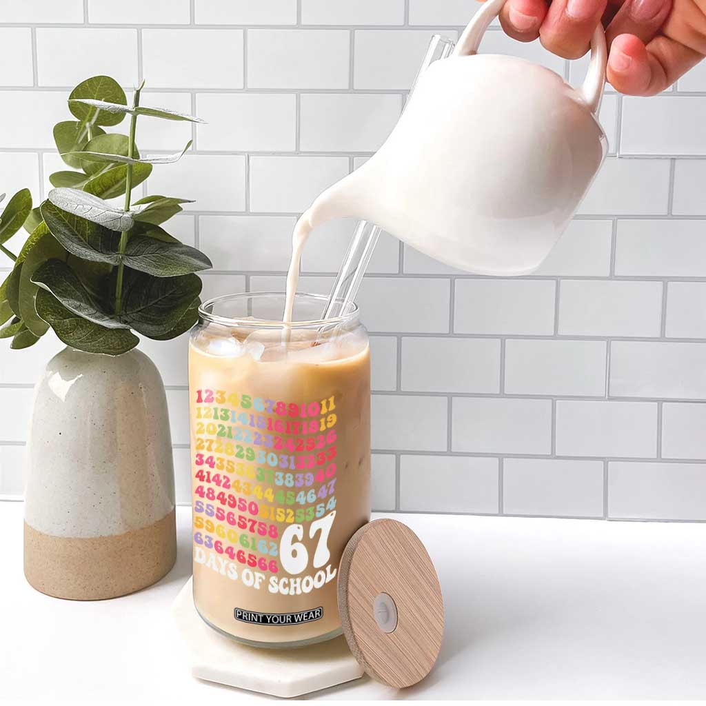 67 Days of School Glass Can Funny Six Seven Meme Teacher Student Gen Alpha Slang TS10 Print Your Wear