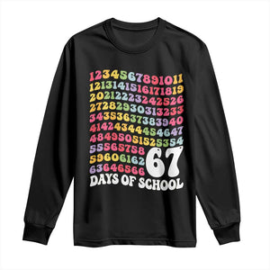 67 Days of School Long Sleeve Shirt Funny Six Seven Meme Teacher Student Gen Alpha Slang TS10 Black Print Your Wear