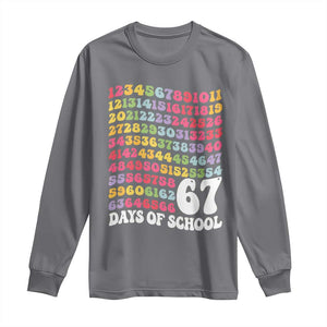 67 Days of School Long Sleeve Shirt Funny Six Seven Meme Teacher Student Gen Alpha Slang TS10 Charcoal Print Your Wear