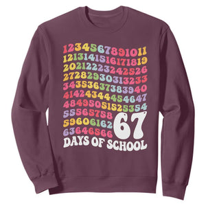 67 Days of School Sweatshirt Funny Six Seven Meme Teacher Student Gen Alpha Slang TS10 Maroon Print Your Wear
