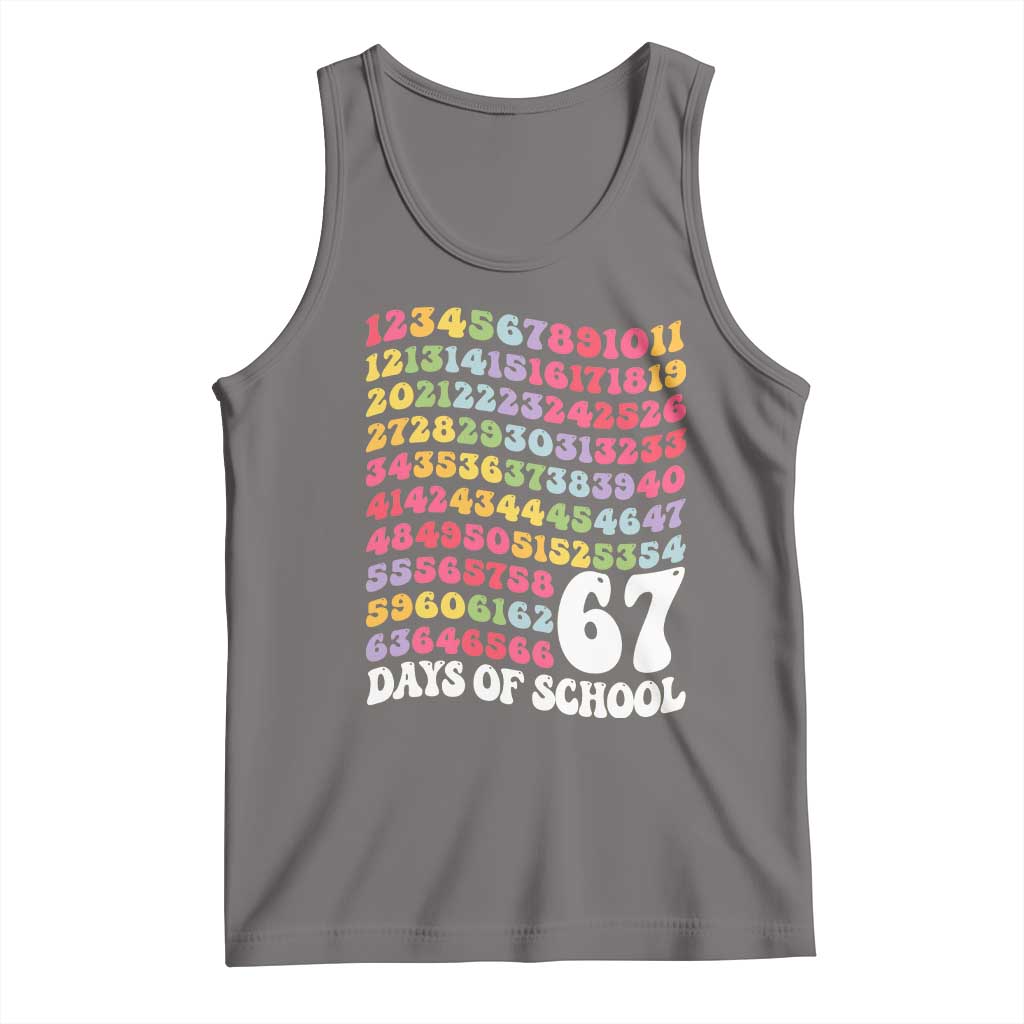 67 Days of School Tank Top Funny Six Seven Meme Teacher Student Gen Alpha Slang TS10 Deep Heather Print Your Wear
