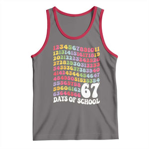 67 Days of School Tank Top Funny Six Seven Meme Teacher Student Gen Alpha Slang TS10 Deep Heather Red Print Your Wear