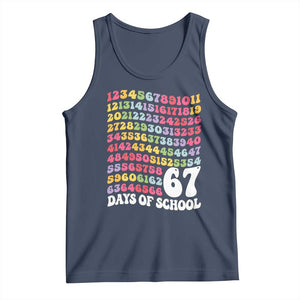 67 Days of School Tank Top Funny Six Seven Meme Teacher Student Gen Alpha Slang TS10 Navy Print Your Wear