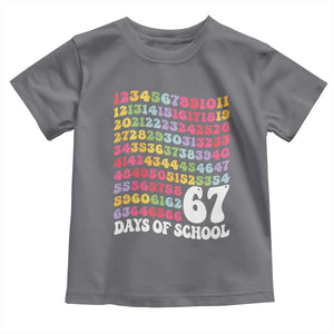 67 Days of School Toddler T Shirt Funny Six Seven Meme Teacher Student Gen Alpha Slang TS10 Charcoal Print Your Wear
