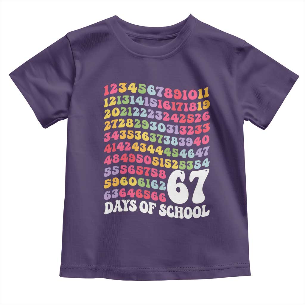 67 Days of School Toddler T Shirt Funny Six Seven Meme Teacher Student Gen Alpha Slang TS10 Purple Print Your Wear
