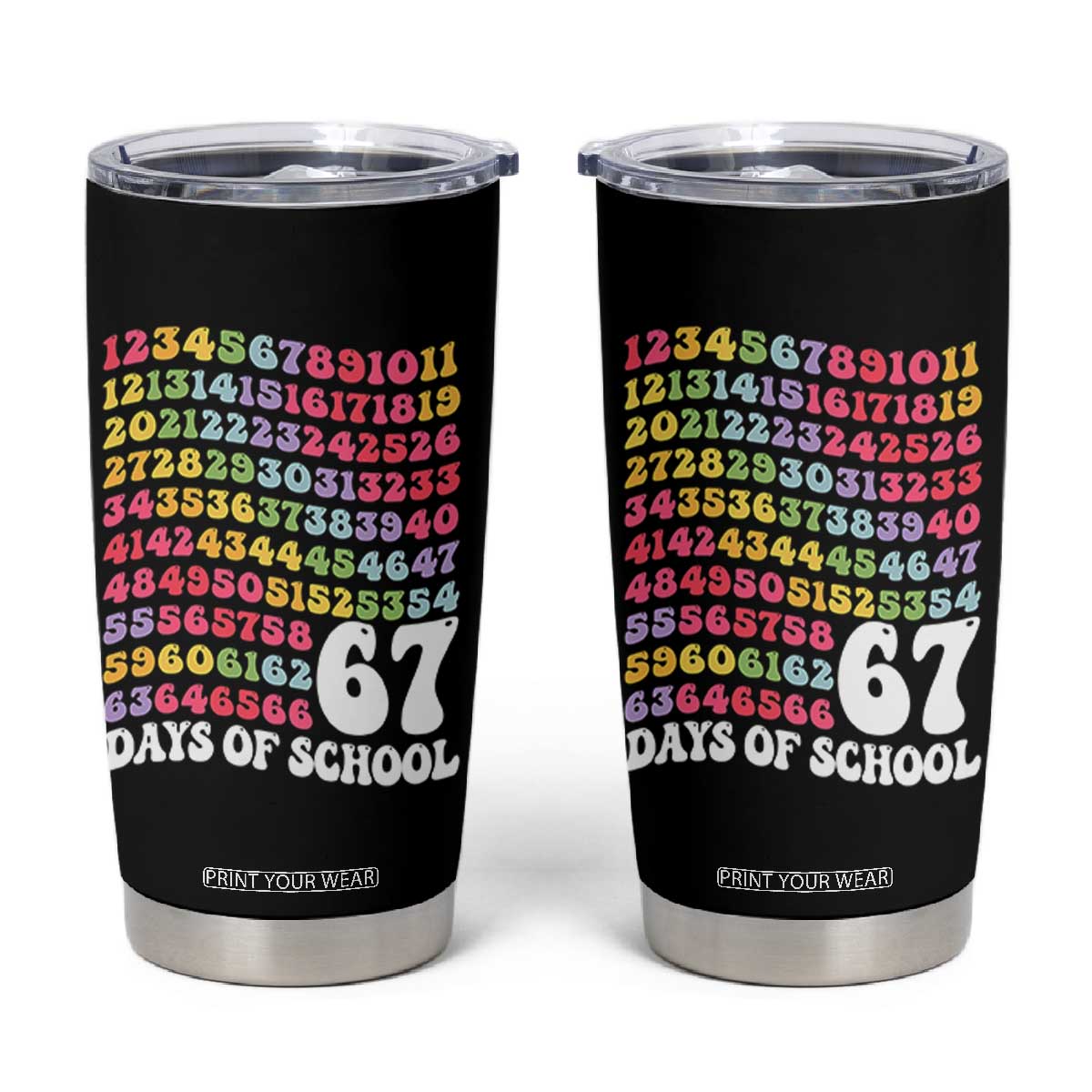 67 Days of School Tumbler Cup Funny Six Seven Meme Teacher Student Gen Alpha Slang TS10 Black Print Your Wear