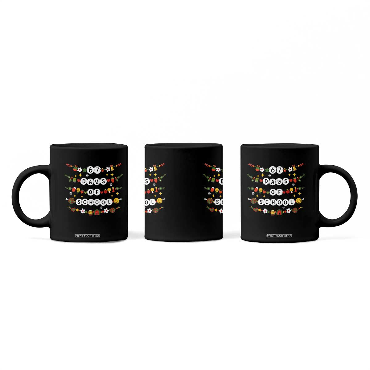 Christmas 67 Days of School Coffee Mug Bracelets 6 7 Teacher Student Funny Six Seven Meme Slang TS10 Print Your Wear