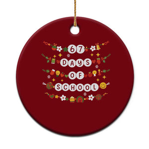 Christmas 67 Days of School Ceramic Ornament Bracelets 6 7 Teacher Student Funny Six Seven Meme Slang TS10 1pc Red Print Your Wear