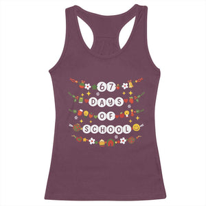 Christmas 67 Days of School Racerback Tank Top Bracelets 6 7 Teacher Student Funny Six Seven Meme Slang TS10 Maroon Print Your Wear