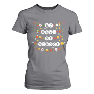 Christmas 67 Days of School T Shirt For Women Bracelets 6 7 Teacher Student Funny Six Seven Meme Slang TS10 Charcoal Print Your Wear