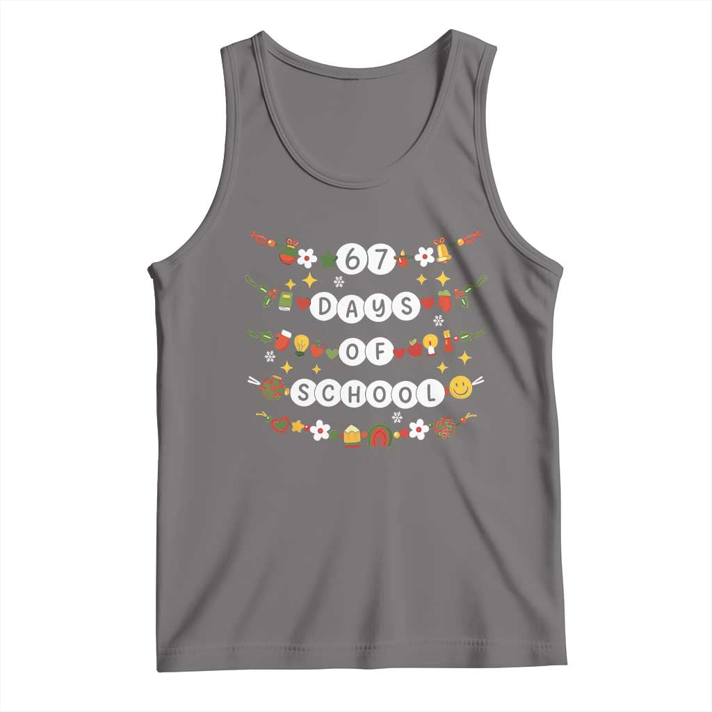 Christmas 67 Days of School Tank Top Bracelets 6 7 Teacher Student Funny Six Seven Meme Slang TS10 Deep Heather Print Your Wear