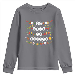 Christmas 67 Days of School Youth Sweatshirt Bracelets 6 7 Teacher Student Funny Six Seven Meme Slang TS10 Charcoal Print Your Wear